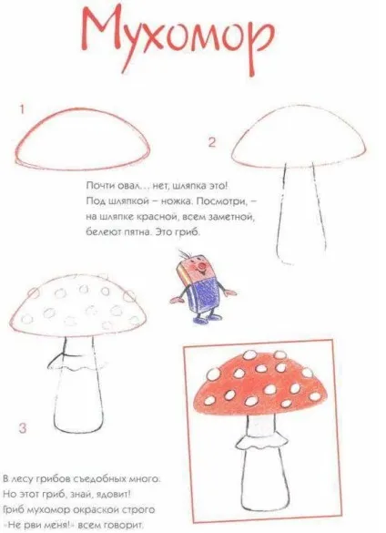 Як намалювати мухомор олівцем поетапно (поетапно) Як намалювати мухомор олівцем поетапно