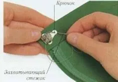 Як пришити гачок з петелькою (близько розташованими стібками) Як пришити гачок з петелькою