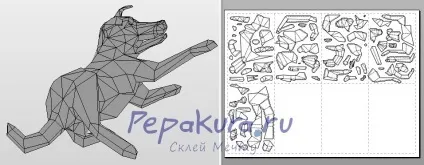 Як зробити собаку з паперу своїми руками, pepakura (паперу) Як зробити собаку з паперу своїми руками, pepakura
