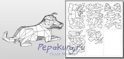 Як зробити собаку з паперу своїми руками, pepakura (паперу своїми руками) Як зробити собаку з паперу своїми руками, pepakura