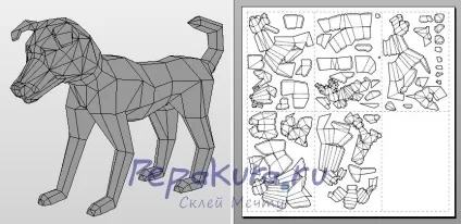 Як зробити собаку з паперу своїми руками, pepakura (собаку) Як зробити собаку з паперу своїми руками, pepakura