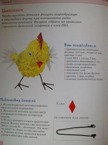 Як зробити курчати з модулів орігамі (зробити) Як зробити курчати з модулів орігамі