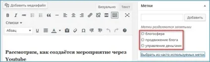 Як створювати, управляти і відображати мітки в статтях, блог Людмили Устьянцева (хмара міток wordpress) Як створювати, управляти і відображати мітки в статтях, блог Людмили Устьянцева