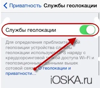Як включити на айфоне геолокацію