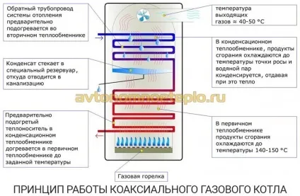 Коаксіальний газовий котел - пристрій, плюси і мінуси (пристрій) Коаксіальний газовий котел - пристрій, плюси і мінуси