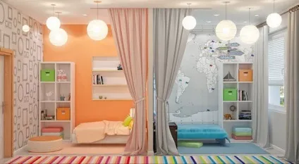 Комбіновані шпалери в дитячій кімнаті фото (кімнаті) Комбіновані шпалери в дитячій кімнаті фото
