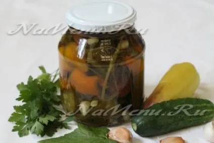 Консервовані огірки з помідорами - асорті рецепт (помідори) Консервовані огірки з помідорами - асорті рецепт