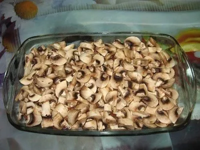 Куряча запіканка з грибами (курка грибами сиром) Куряча запіканка з грибами