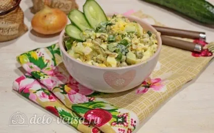 Курячий салат з огірками і горошком рецепт з фото - покрокове приготування курячого салату з (олів'є з куркою і свіжими огірками покроково) Курячий салат з огірками і горошком рецепт з фото - покрокове приготування курячого салату з