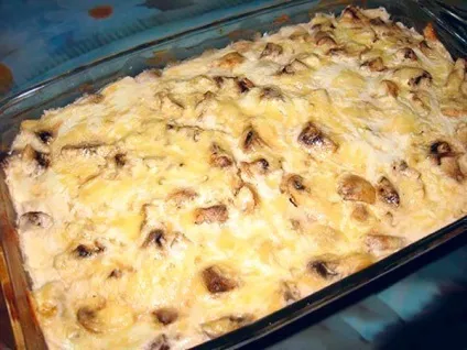 Куряча запіканка з грибами (курка грибами сиром) Куряча запіканка з грибами