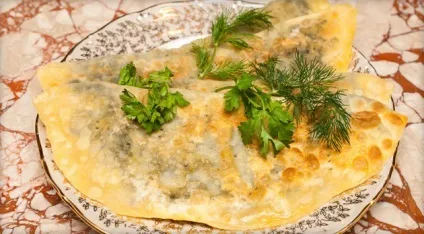 Кутаб рецепт приготування з сиром, м'ясом, зеленню і картоплею (фото і відео) (рецепт) Кутаб рецепт приготування з сиром, м'ясом, зеленню і картоплею (фото і відео)