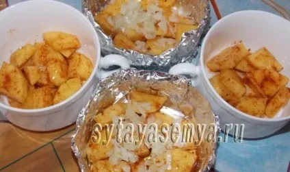 Курка з картоплею в духовці у фользі (порційна) (готую таке блюдо) Курка з картоплею в духовці у фользі (порційна)
