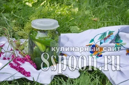 Малосольні огірки в банку в холодній воді - 8 (огірки) Малосольні огірки в банку в холодній воді - 8
