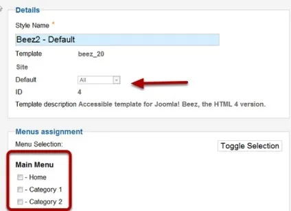 Налаштовуємо різні шаблони для різних сторінок в joomla (різні шаблони) Налаштовуємо різні шаблони для різних сторінок в joomla