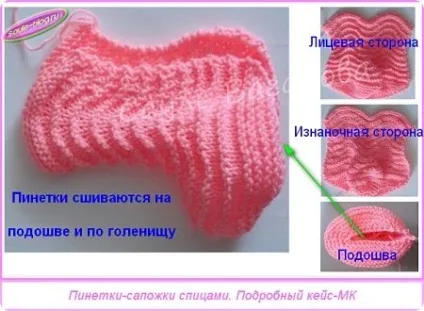 Пінетки-чобітки спицями покроковий майстер-клас (пінетки-чобітки) Пінетки-чобітки спицями покроковий майстер-клас
