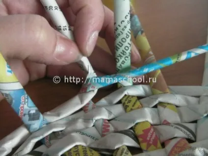 Плетіння кошики з газетних трубочок, майстер клас з плетіння корзини з газети (плетіння) Плетіння кошики з газетних трубочок, майстер клас з плетіння корзини з газети