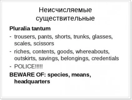 Pluralia tantum в англійській мові (мові) Pluralia tantum в англійській мові