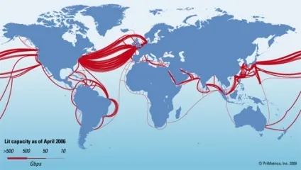 Підводні ВОЛЗ - основні канали інтернет-трафіку між континентами (мережа) Підводні ВОЛЗ - основні канали інтернет-трафіку між континентами