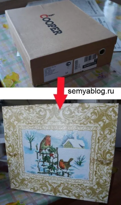 Докладний майстер-клас декупажу коробки з-під взуття, сімейний блог Ірини Полякової (коробки) Докладний майстер-клас декупажу коробки з-під взуття, сімейний блог Ірини Полякової