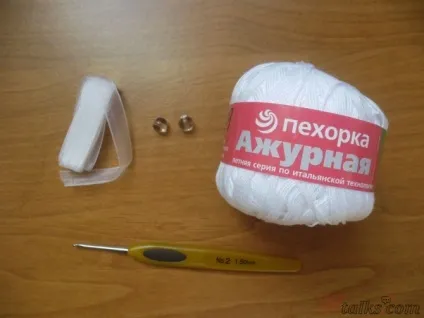 Пов'язка на голову для дівчинки гачком - майстер-клас з фото (трьох повітряних петель) Пов'язка на голову для дівчинки гачком - майстер-клас з фото