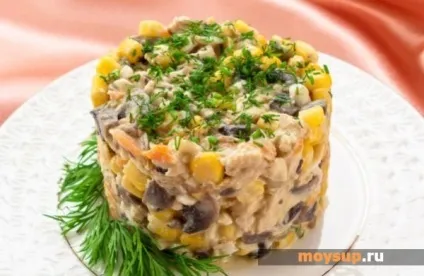 Салат з куркою, печерицями та сиром - що може бути смачніше (салат) Салат з куркою, печерицями та сиром - що може бути смачніше