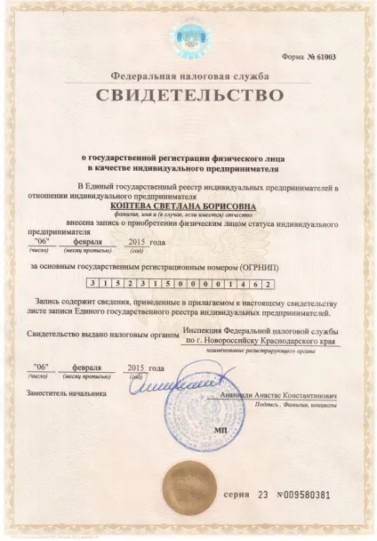 Свідоцтво про держреєстрацію ип як отримати, здати