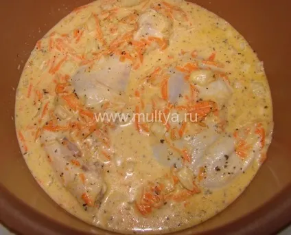 Тушкована курка з овочами в мультиварці (тушкована) Тушкована курка з овочами в мультиварці