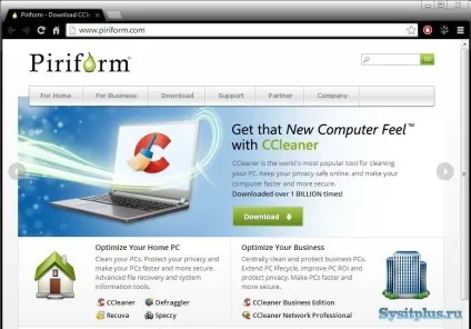 Установка програми для чистки комп'ютера ccleaner - комп'ютерні хитрощі