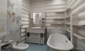Ванна кімната в дерев'яному будинку дизайн, фото (дерев'яному) Ванна кімната в дерев'яному будинку дизайн, фото