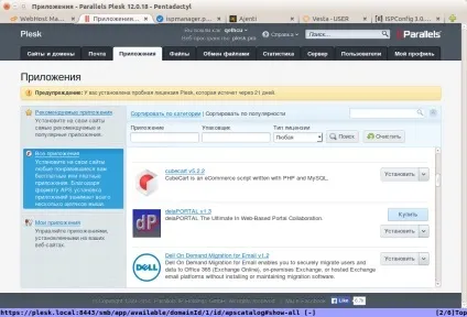 Вибираємо панель управління хостингом