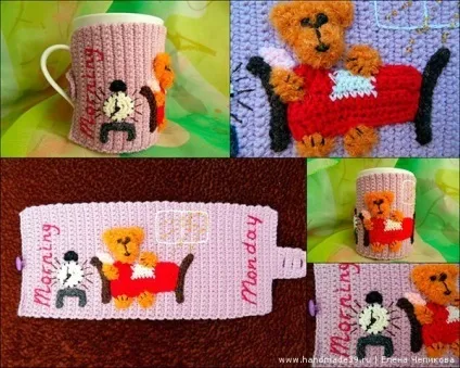 В'язані чохли для гуртки тиждень (другу петлю гачка) В'язані чохли для гуртки тиждень