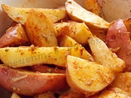 Запечена картопля по селянськи фото рецепт в духовці! (Картопля по-селянськи часточками) Запечена картопля по селянськи фото рецепт в духовці!