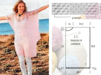 Жіноче пончо спицями