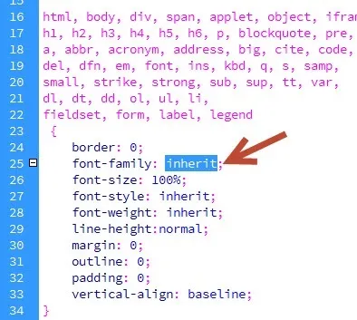 Значення властивості css inherit