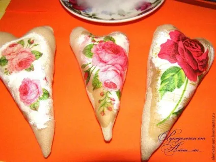 Декупаж на тканині - ярмарок майстрів - ручна робота, handmade (сердечка) Декупаж на тканині - ярмарок майстрів - ручна робота, handmade