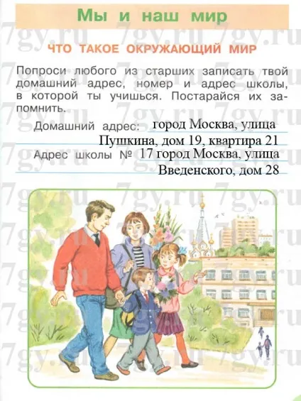 Гдз - навколишній світ 1 клас
