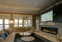 Інтер'єр вітальні в заміському будинку фото дизайну, проект залу, гарне оформлення