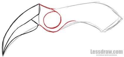 Як намалювати ніж керамбит поетапно, lessdraw (lessdraw) Як намалювати ніж керамбит поетапно, lessdraw