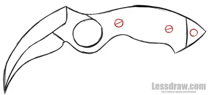 Як намалювати ніж керамбит поетапно, lessdraw (керамбит) Як намалювати ніж керамбит поетапно, lessdraw