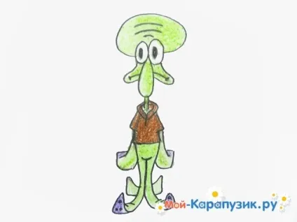 Як намалювати Сквидварда поетапно олівцем для початківців