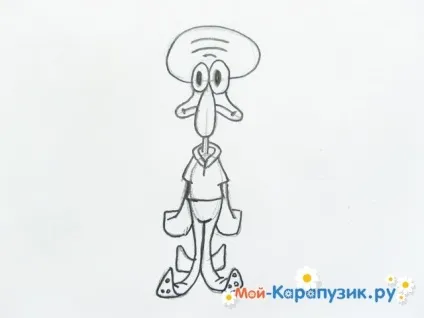 Як намалювати Сквидварда поетапно олівцем для початківців