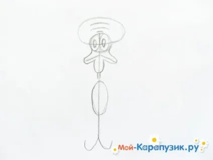 Як намалювати Сквидварда поетапно олівцем для початківців