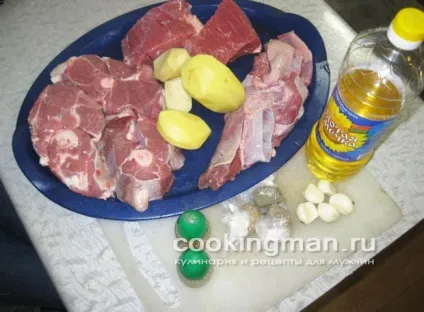 Картопля з м'ясом запечені в казані - кулінарія для чоловіків (картопля) Картопля з м'ясом запечені в казані - кулінарія для чоловіків