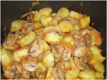 Картопля з куркою і грибами в мультиварці 2 (грибами) Картопля з куркою і грибами в мультиварці 2