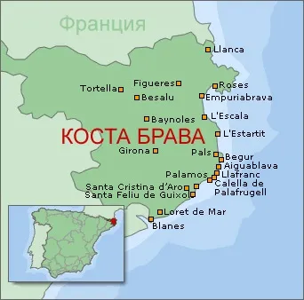 Коста брава на мапі іспанії, опис курорту (іспанії) Коста брава на мапі іспанії, опис курорту