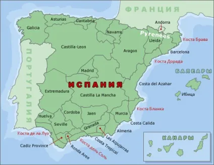 Коста брава на карті де знаходиться найкраще місце для відпочинку (мовою) Коста брава на карті де знаходиться найкраще місце для відпочинку