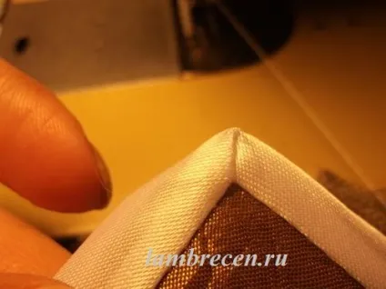 Обробка косою Бейко внутрішніх і зовнішніх кутів вироби, штори, ламбрекени, домашній текстиль