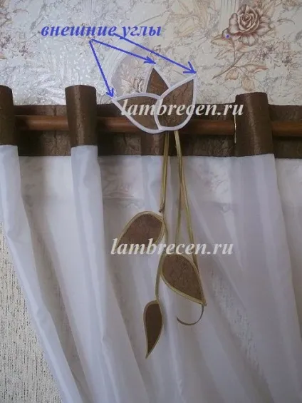 Обробка косою Бейко внутрішніх і зовнішніх кутів вироби, штори, ламбрекени, домашній текстиль