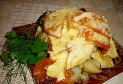 Овочі, запечені шарами в мультиварці рецепт з фото