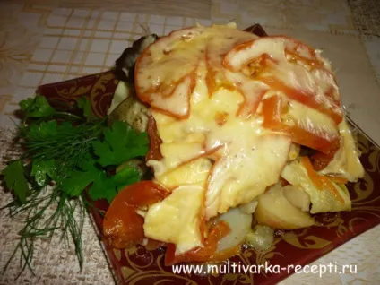 Овочі запечені шарами в мультиварці